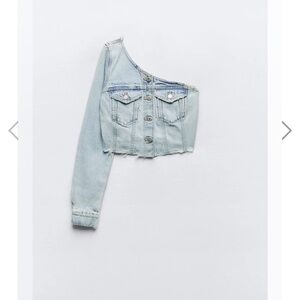 Zara Asymmetrical denim top